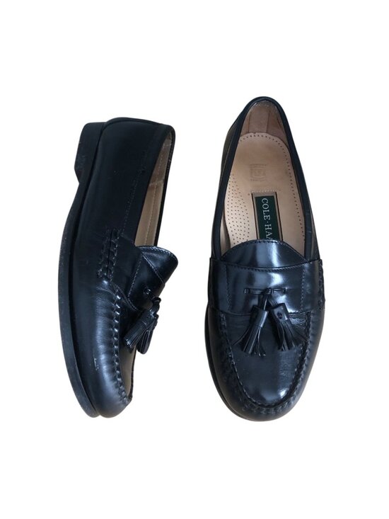 Cole Haan Men\'s 8.5 E Black Leather Tasseled Pinch Casual Loafers Dress Shoes main image 8